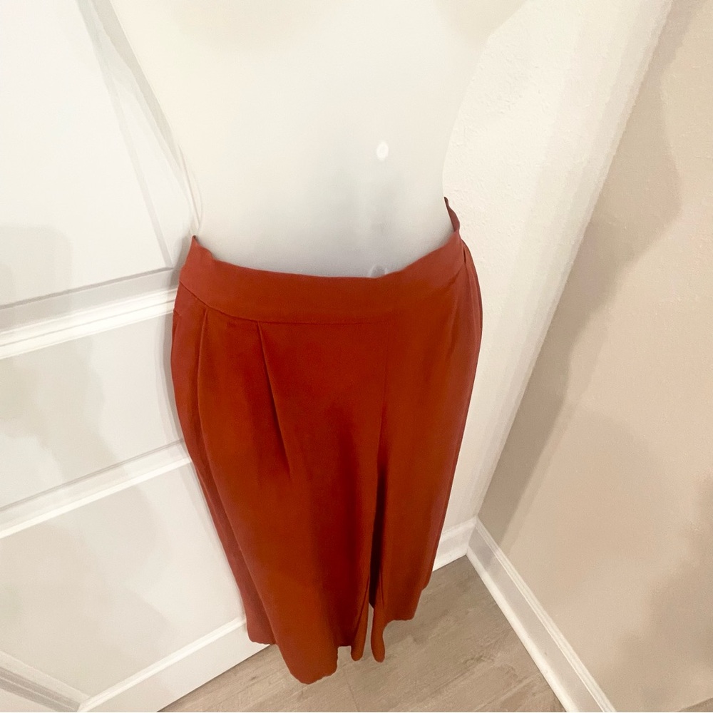 Eileen Fisher Wide Leg Crop Pants in Orange Pekoe - Picture 4 of 11